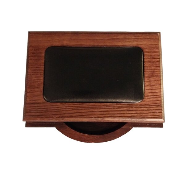 Dacasso A8409 Wood & Leather 4x6 Memo Holder - Picture 1 of 7